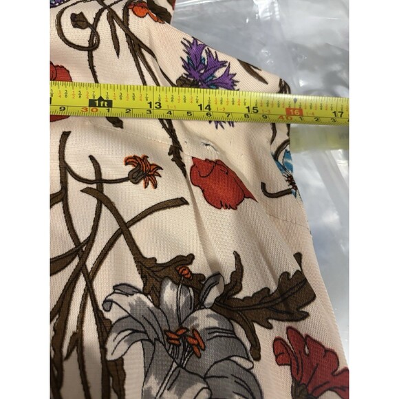 Vintage 60s Butterfly Shift Dress SZ M Red Floral Psychedelic Ruffled 1960s - Picture 4 of 16